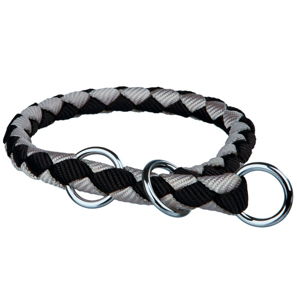 Trixie Cavo Würger / Zug-Stopp-Halsband - schwarz/silber