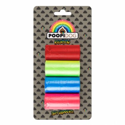 Poopidog Hundekotbeutel Rainbow - 4 x 20 Stück