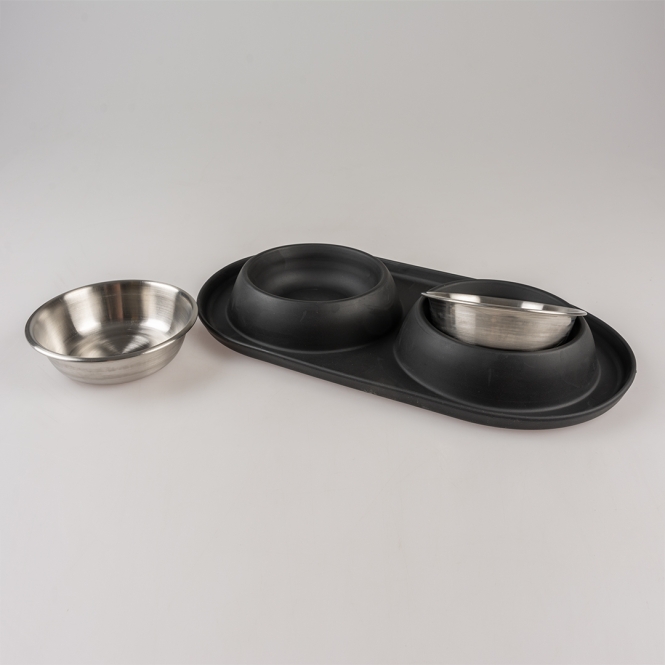 Duvoplus Dinner-Set Gummi - schwarz - 2 x – Bild 5