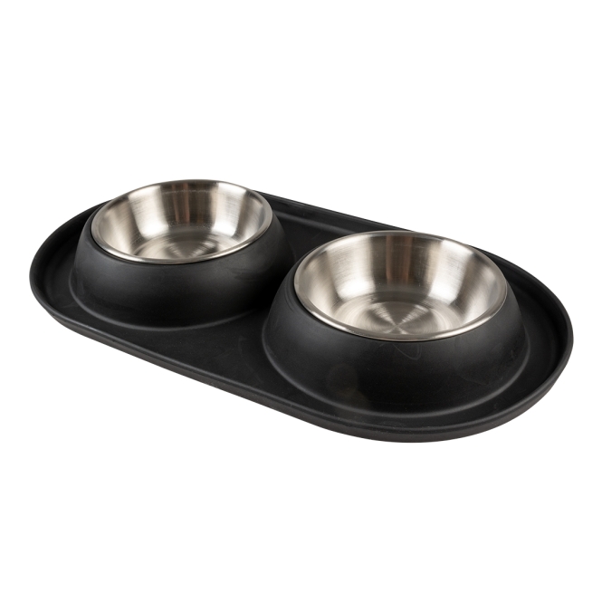 Duvoplus Dinner-Set Gummi - schwarz - 2 x