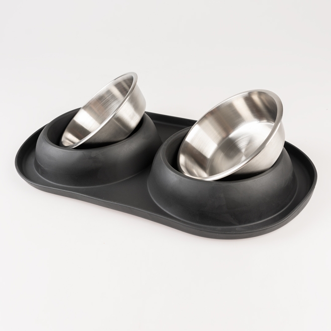 Duvoplus Dinner-Set Gummi - schwarz - 2 x – Bild 3
