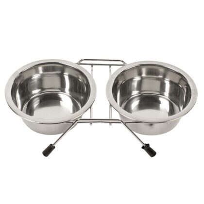 Duvoplus Edelstahl Doppel-Napfständer - 2x