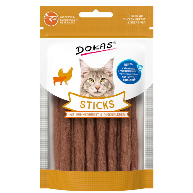 Dokas Cat Snack Sticks mit Hühnerbrust + Rinder...